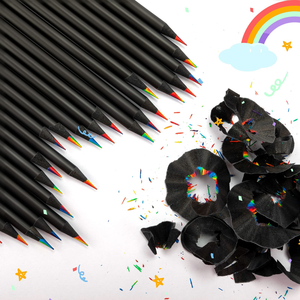 Lápices de Colores de Madera Negra Personalizados de Fábrica NOVISON, Juego de 48/72/120, Caja de Papel Soluble para Dibujo Personalizado - Product Image 4