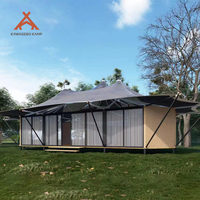 Tente de safari de luxe quatre saisons Kawagebo Kamp (KK) 44' x 33' en toile PVDF avec salle de bain