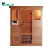 Ruang Sauna Tradisional Kayu Fanlan Dengan Pemanas Sauna 4.5KW untuk Terapi Kesehatan dan Relaksasi di Dalam Ruangan
