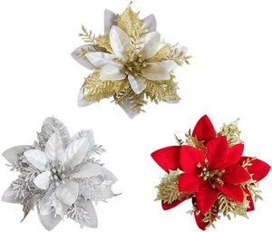 Guirnalda Navideña Roja de Lujo con Adornos de Flores Pequeñas y Bastones, 13 cm, Decoración Ecológica para Árbol de Navidad - Product Image 4