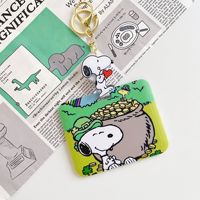 Porte-cartes et porte-clés portable Snoopy, étui de protection pour carte d'étudiant, carte de bus, métro, accessoire de sac
