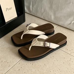 XIXITIAO Sandalias de Playa para Mujer, de Lujo, con Suela Gruesa, Punta Cuadrada, Chanclas de Verano, con Tacón de Cuña, Casuales, para Vacaciones - Product Image 6