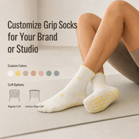 Chaussettes de yoga antidérapantes pour femmes, chaussettes de Pilates avec logo personnalisé tricoté, respirantes en coton, chaussettes de danse et de yoga antidérapantes