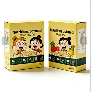 กล่องซีเรียลอาหารเช้าแบบย่อยสลายได้ กล่องบรรจุภัณฑ์อาหารซีเรียลทำจากกระดาษแข็ง กล่องบรรจุภัณฑ์ผลิตภัณฑ์ข้าวโอ๊ตสำเร็จรูปแบบ<span class=keywords><strong>เปล่า</strong></span> - Product Image 1