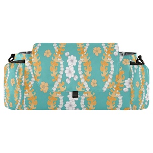 Bolsa de Almacenamiento Portátil con Estampado Personalizado de Puakenikeni Hawaiano, Bolsa de Pañales para Mamá, Organizador para Cochecito de Bebé, para Viajes - Product Image 1