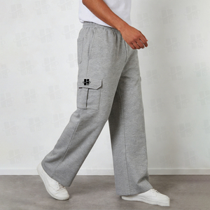Pantalones de Chándal de Cintura Elástica de Diseño Personalizado al por Mayor, Pantalones Cargo de Algodón Suave Casuales de Pierna Ancha para Hombre - Product Image 2