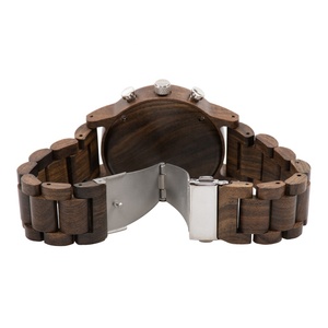 Montre pour homme <span class=keywords><strong>en</strong></span> <span class=keywords><strong>bois</strong></span> avec mouvement chronographe VD57 <span class=keywords><strong>de</strong></span> <span class=keywords><strong>luxe</strong></span> personnalisé, noir - Product Image 3