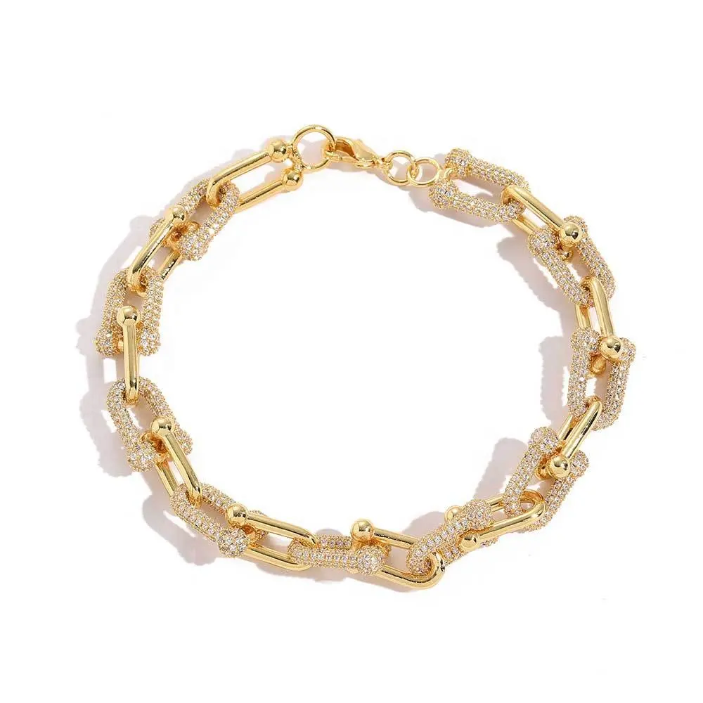 custom jewelry luxury bracelet iced out zircon copper brass jewelry set bracelet men for china wholesale accessories