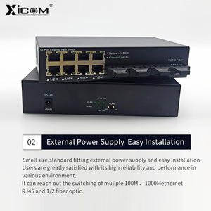 Xicom RJ45แปลงไฟเบอร์ออปติก xicom สวิตช์แลนกิกะบิตอีเธอร์เน็ต1000m แบบคู่8พอร์ตพร้อมไฟกระแสตรง5V - Product Image 4