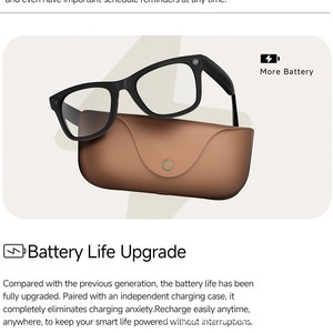 Mini lunettes intelligentes avec étui de charge, caméra 8MP, double microphone, réduction du bruit - Product Image 4
