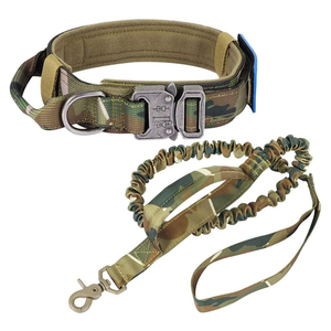 Juego de collares y correas para perros grandes tácticos para exteriores con logotipo personalizado ajustable de alta resistencia para perros - Product Image 1