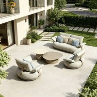 Juego de Sofás de Exterior de Lujo Estilo Nórdico, Muebles de Jardín de Aluminio para Villa, Hotel, Balcón, Resort, Patio