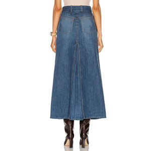 Wholesale <strong>Navy</strong> Blue Front Split Maxi Long Denim <strong>Skirt</strong> Jean <strong>Skirts</strong> <strong>for</strong> Women <strong>Ladies</strong> - Product Image 4