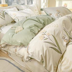 INS-stijl cartoon bedrukt katoenen dekbedovertrek van 400TC kwaliteit, kinder- en slaapzaalbeddengoed, <span class=keywords><strong>3</strong></span>-delige set met hoeslaken - Product Image 5