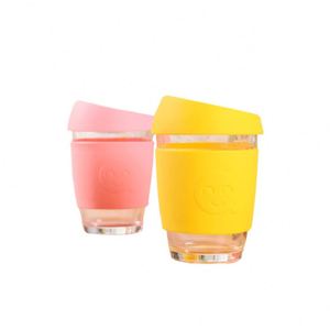 ขวดน้ำแก้วคุณภาพสูงสีสันสดใส ขวดน้ำซิลิโคนพกพาสะดวกน่ารัก - Product Image 3
