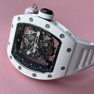 <span class=keywords><strong>Montre</strong></span> de luxe pour <span class=keywords><strong>homme</strong></span>, automatique mécanique, avec balancier et ressort de balancier authentiques, boîtier tonneau en céramique, squelette, étanche renforcée - Product Image 2