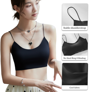 中国製女性用シームレス快適スパンデックスワイヤレスファッションセクシーバックレスブラ　クロスバックブラレットセクシーベーシック - Product Image 1