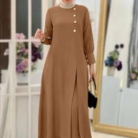 Ensemble deux pièces personnalisable pour femme, style Abaya islamique modeste de Dubaï, chemise décontractée modeste en polyester respirant