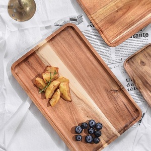 Bandeja Rectangular de Madera de Acacia Imperial Noble, Sin Acabado, Resistente, para Servir en el Hogar, Cocina o Restaurante - Product Image 1