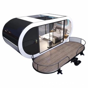 Casa Mobile in Acciaio a Forma di Capsula Spaziale per Aree Turistiche e Campeggi, Design a Silo di Mela con Supporti per Uscite - Product Image 5