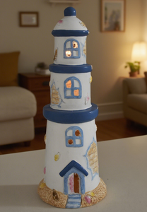 Nuevo diseño de artesanías de resina, velas solares oceánicas, faros y escultura de playa de pájaros para decoración de temática náutica - Product Image 5