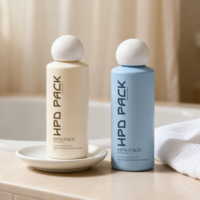Bouteilles de lotion, d'après-shampoing et de shampoing vides en plastique PET de 100 ml/500 ml avec logo personnalisé imprimé à l'écran, avec bouchon à rabat, pour les soins de la peau de luxe en voyage