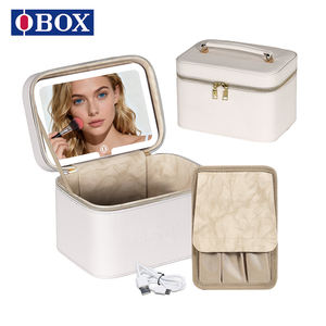 กระเป๋าเครื่องสำอาง OBOX พร้อมกระจก HD 3 <span class=keywords><strong>โทน</strong></span>สี สำหรับผู้ที่ชื่นชอบการ<span class=keywords><strong>แต่งหน้า</strong></span>  กระเป๋าขนาดใหญ่สำหรับการเดินทางช่วงสุดสัปดาห์ - Product Image 2