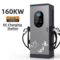Station de recharge DC double pistolet 160 kW 250 A triphasée pour véhicules électriques, idéale pour les bus, les aires de stationnement publiques et les parcs de stationnement.