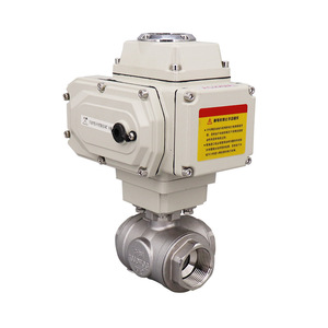 Vanne à bille filetée à trois voies électrique 304 Q915F-16P Vanne à bille flottante intelligente pour la régulation de l'eau Filetage interne - Product Image 1