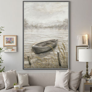 Décor à la maison moderne fait à la main abstrait bateau de pêche <span class=keywords><strong>peinture</strong></span> toile mur Art paysage marin <span class=keywords><strong>peinture</strong></span> à l'huile - Product Image 2