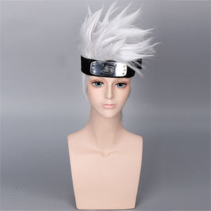 Perruque en soie haute température pour homme, tête de hérisson grise et blanche, cosplay Kakashi de Flagwood, exposition de bandes dessinées - Product Image 1