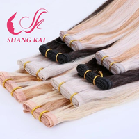 Extensions de cheveux humains russes Remy à Double trame, sans couture, origine humaine