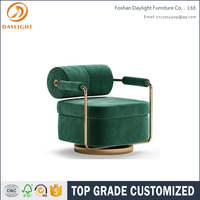 Chaise longue moderne verte relaxante chaise de canapé paresseux en velours