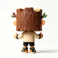 Figurine de collection artistique créative en forme de garçon sur un souche d'arbre, objet promotionnel pour la décoration et les cadeaux de fête