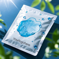 Sacs d'emballage en plastique refermables personnalisés pour masques cosmétiques pour les yeux, en aluminium et polyester, avec fermeture éclair trois côtés