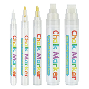 Bview Art Set di 5 Pennarelli a Gesso <span class=keywords><strong>Bianco</strong></span> Cancellabili, Facili da Usare, <span class=keywords><strong>per</strong></span> Lavagne, Insegne e Vetro - Product Image 1