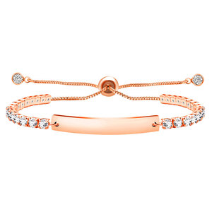 Pulsera Ajustable de Acero Inoxidable 316L Resistente al Agua y al Deslustre, Chapada en Oro de 14K y 18K con Circonitas, para Mujer - Product Image 3