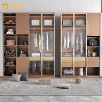 Meuble ancien simple moderne personnalisé Armoire à manteaux américaine Armoire en bois pratique pour chambre à coucher Armoire à panneaux de particules