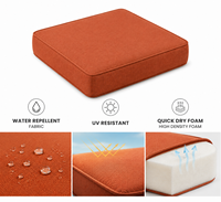 Coussin de chaise d'extérieur imperméable, résistant au soleil, avec fermeture éclair dissimulée, taille et couleur personnalisées, rembourrage en tissu, durable, respirant, OEM ODM