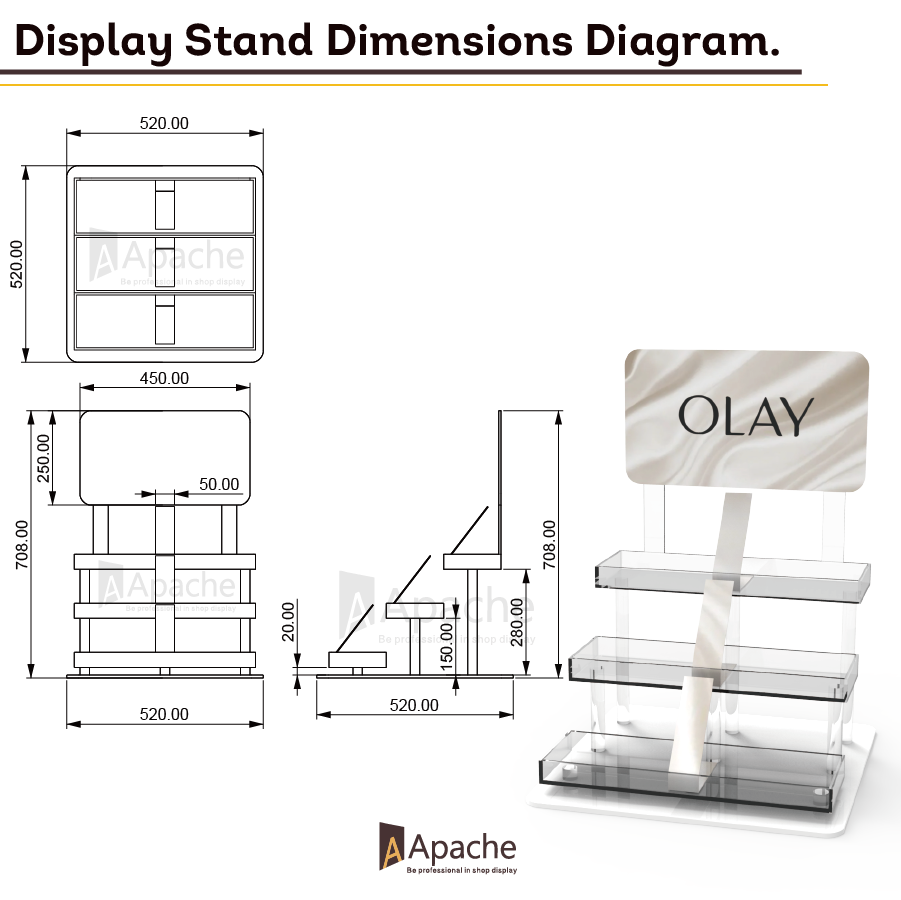 Apache Custom Acrylic Skincare Organizer for Professional Medical Beauty Clinics, Spa Receptions and Luxury Cosmetic Boutiques — view 3