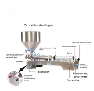 Horizontal Bean Sauce Jam Paste Tomato Honey Peanut Butter Tube Bottle Filler Pneumatic <b>Filling</b> <b>Machines</b> - Product Image 4