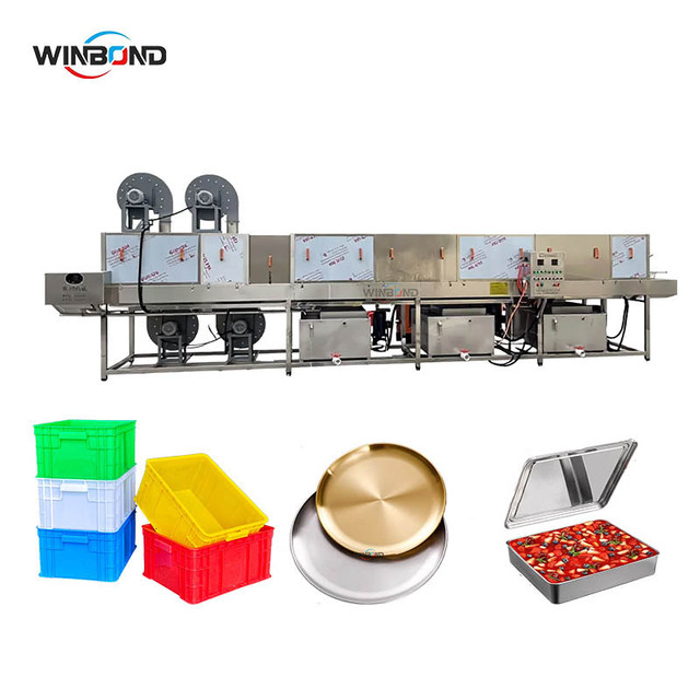 Industrial Bakery Pan Washing Machine for Saudi Arabia UAE Bakery Plants 304SS Tunnel Cleaner Hot Water