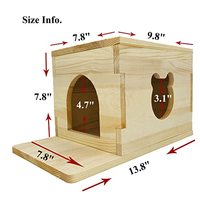 Maison pour chinchilla avec plateforme, cage en bois pour cochon d'Inde, maisons et cachettes pour lapins avec fenêtre