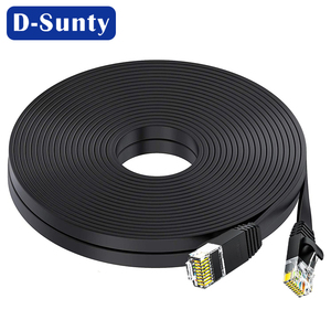 D-Sunty CAT8 Solid Bare Copper S/FTP 30AWG Flat Network <b>Cable</b> RJ45 Connector Lan 1m/2m/3m/5m/8m Patch Cord 4 Pair ROHS Ethernet - Product Image 3