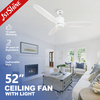 Ventilateur de plafond élégant de qualité commerciale, personnalisable, avec lumière LED, style luxueux, télécommande, 1stshine, classé parmi les meilleurs, respectueux de l'environnement