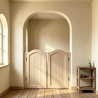 Porte battante arquée en bois massif, sur mesure, double, mi-hauteur, style saloon vintage, pour bar et maison