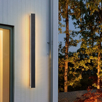 Applique murale longue imperméable pour extérieur, lumière de jardin, villa, lumière de fond de mur, applique murale LED, lumière de ligne murale, aluminium électrique 220V