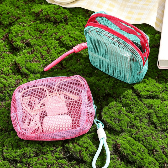 Hot Sale Color Mesh Handheld Storage Bag, Multi-purpose Outdoor Travel Cosmetic Toiletry Pouch