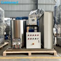 Machines à glace Coldsmart pour la vente au détail, machine à glaçons en flocons de 3 tonnes, en acier inoxydable, pour point d'approvisionnement en quai