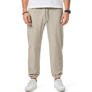 JMIERR Pantalones Casuales para Hombre 100% Algodón Waffle Texturizado Cordón Joggers con Estiramiento Cintura Elástica Cremallera Decoraciones Tamaño 6XL - Product Image 6